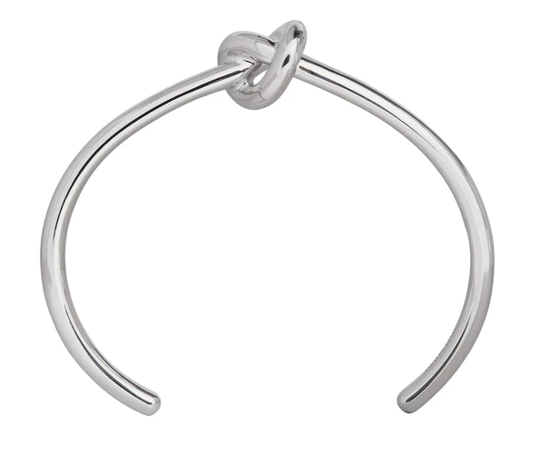 Celine Knot Extra-Thin Bracelet in Brass with Rhodium Finish