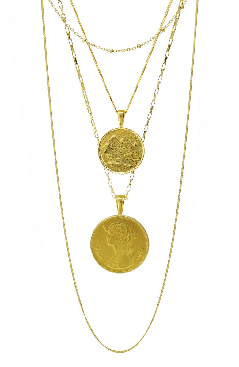 Omi Woods Egyptian Coin II Set of 4 Necklaces