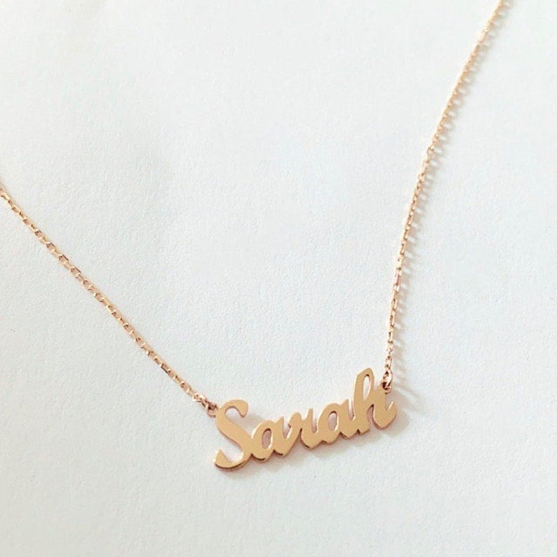 Gold Hill Jewelry 14k Solid Gold Name Necklace