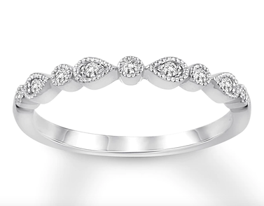 Kay Jewelers Diamond Wedding Band 1/15 ct tw Round-cut 10 Karat White Gold