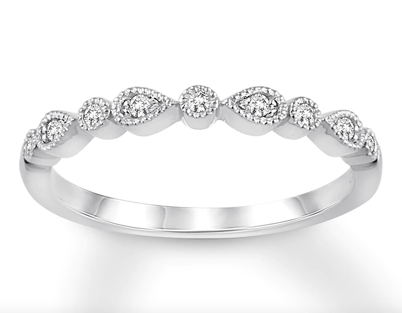 Kay Jewelers Diamond Wedding Band 1/15 ct tw Round-cut 10k White Gold