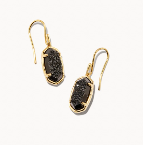 Kendra Scott Lee 18k Gold Vermeil Drop Earrings in Black Drusy