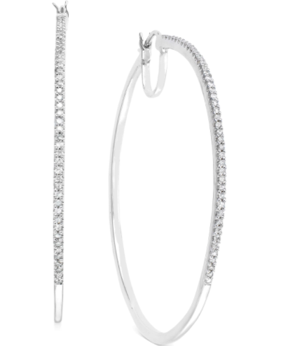 Macy's Diamond Oversized Hoop Earrings