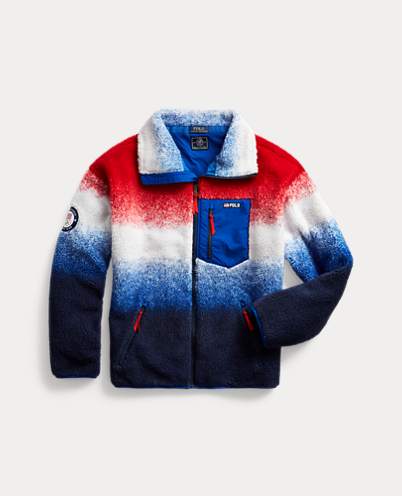 Ralph Lauren Team USA Tie-Dye Pile Fleece Jacket