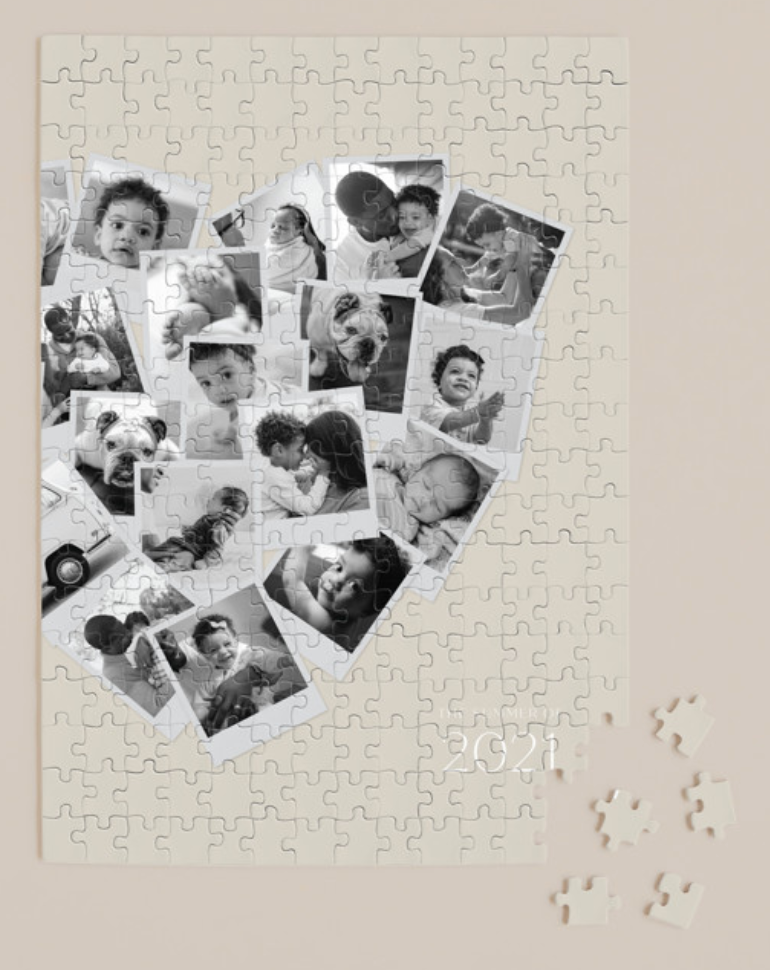 Minted Collage Heart Custom Puzzle