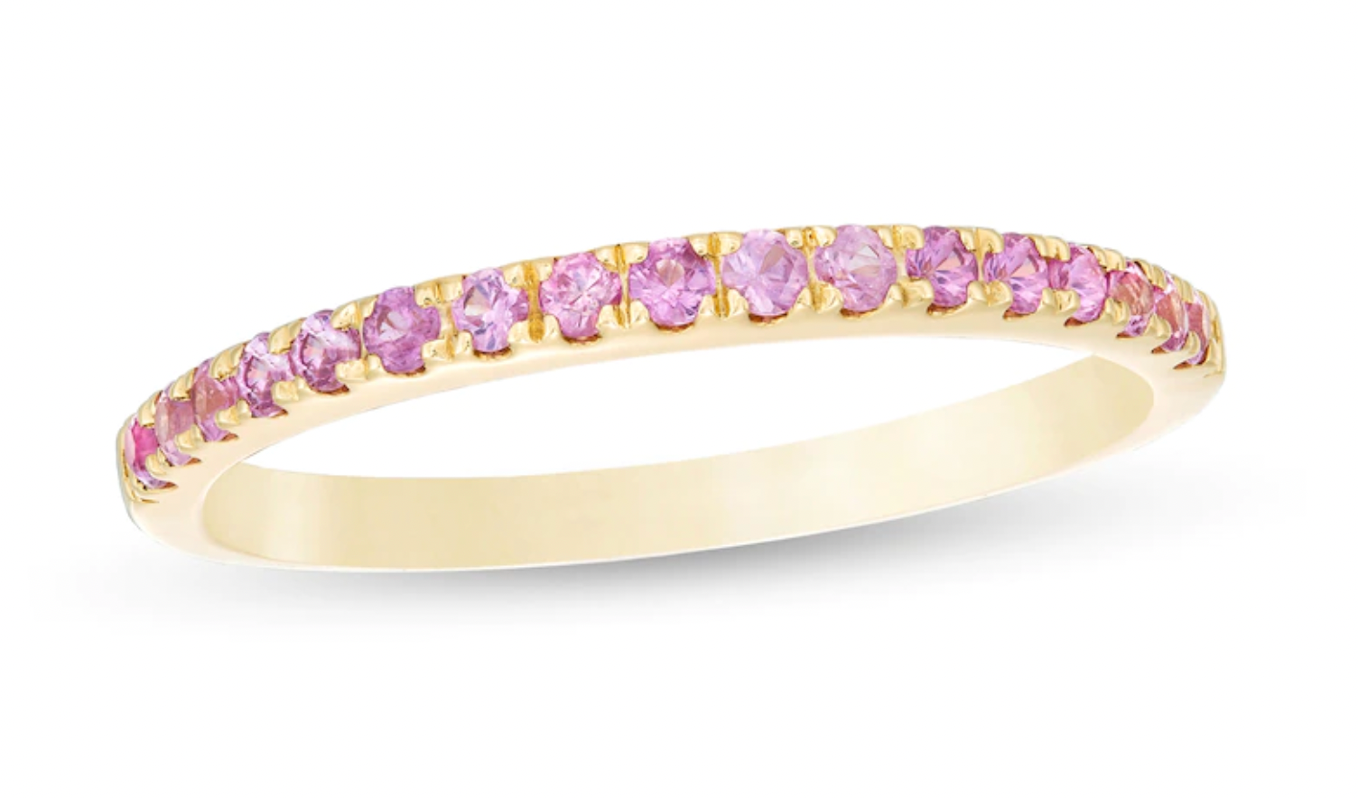 Pink Sapphire Petite Stackable Band in 10K Gold