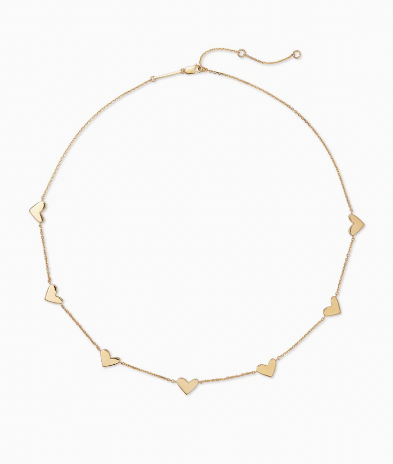 Kendra Scott Ari Heart Strand Necklace In 18k Yellow Gold Vermeil