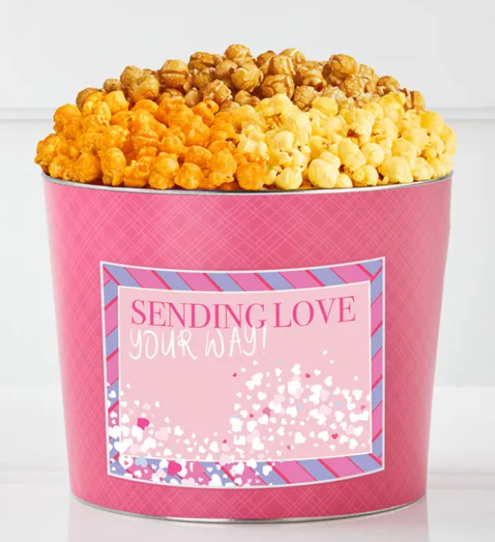 The Popcorn Factory Sending Love Your Way 1.75 Gallon Popcorn Tin