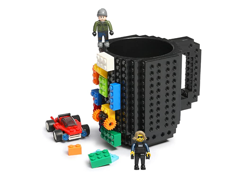Build-On Brick Coffee Mug with Building Blocks