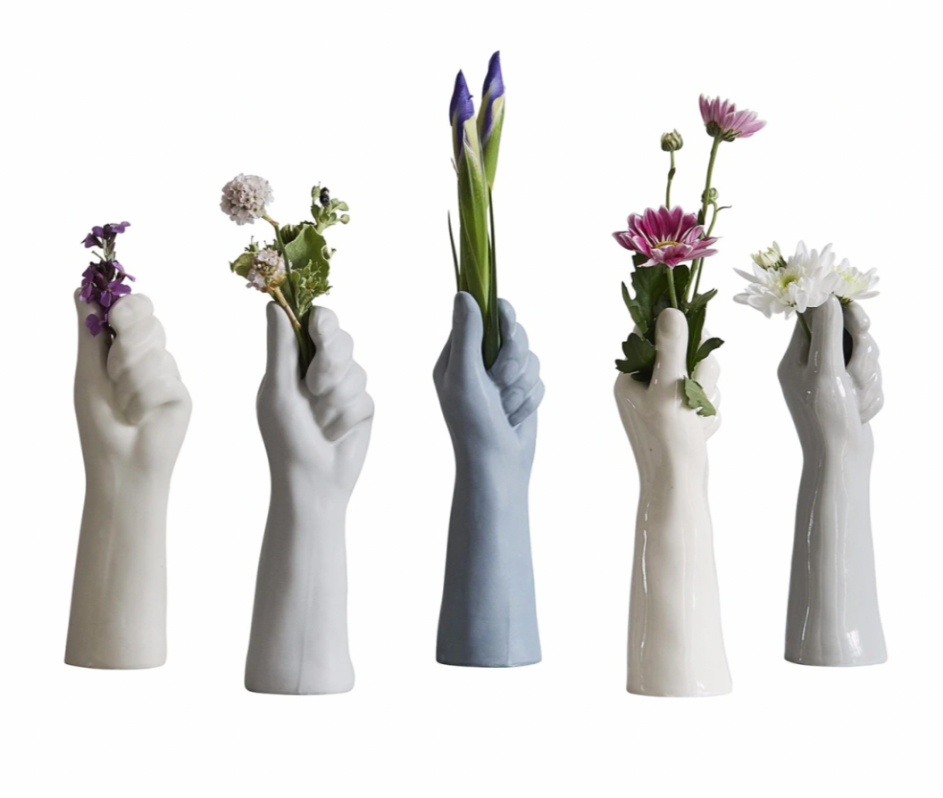 White Hand Single Stem Flower Vase