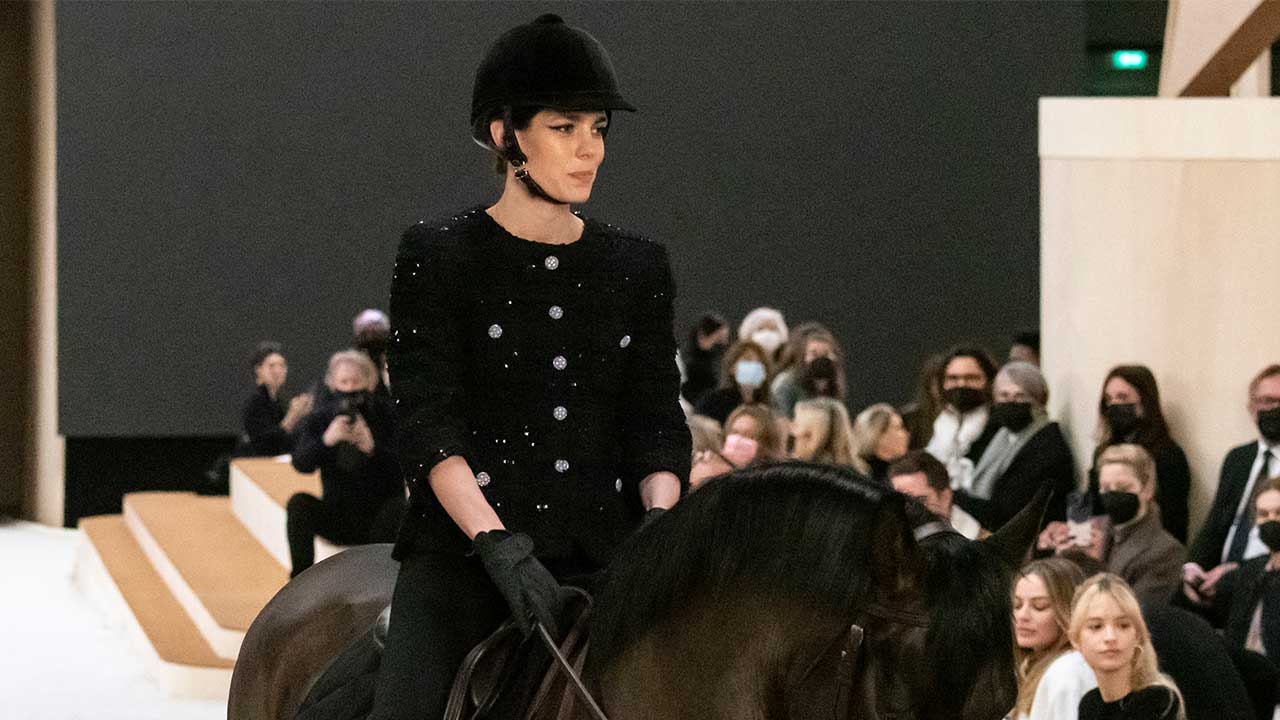 Grace Kelly's Granddaughter Charlotte Rides Horseback on the Chanel Runway  | Entertainment Tonight