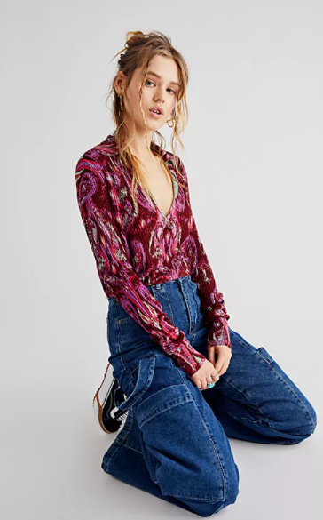 Free People Cherie Printed Sweater