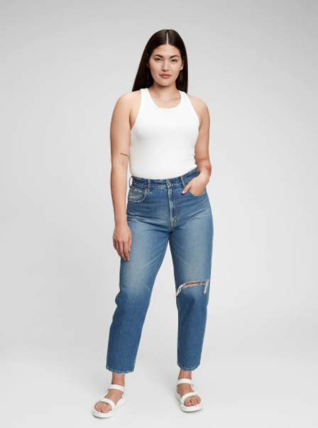 Gap High Rise Pleated Barrel Jeans