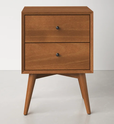AllModern Williams 26'' Tall 2-Drawer Solid Wood Nightstand