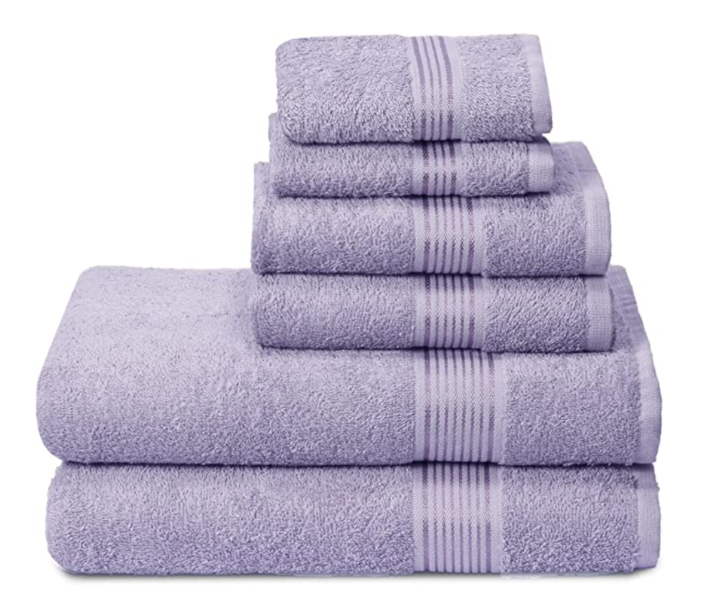 Elvana Home Ultra Soft 6 Pack Cotton Towel Set