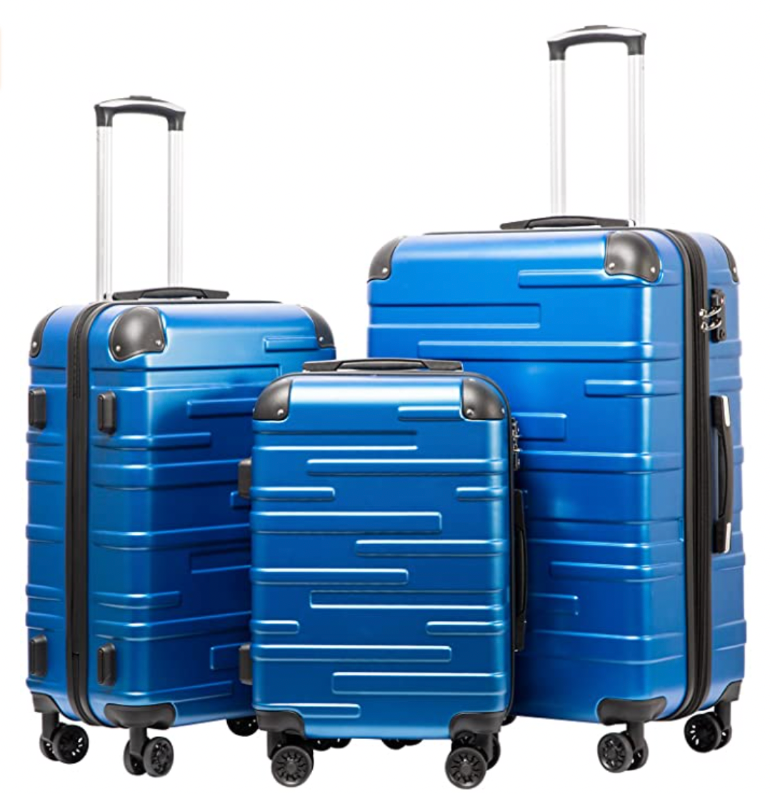 Coolife Luggage 3 Piece Set with TSA Lock Spinner