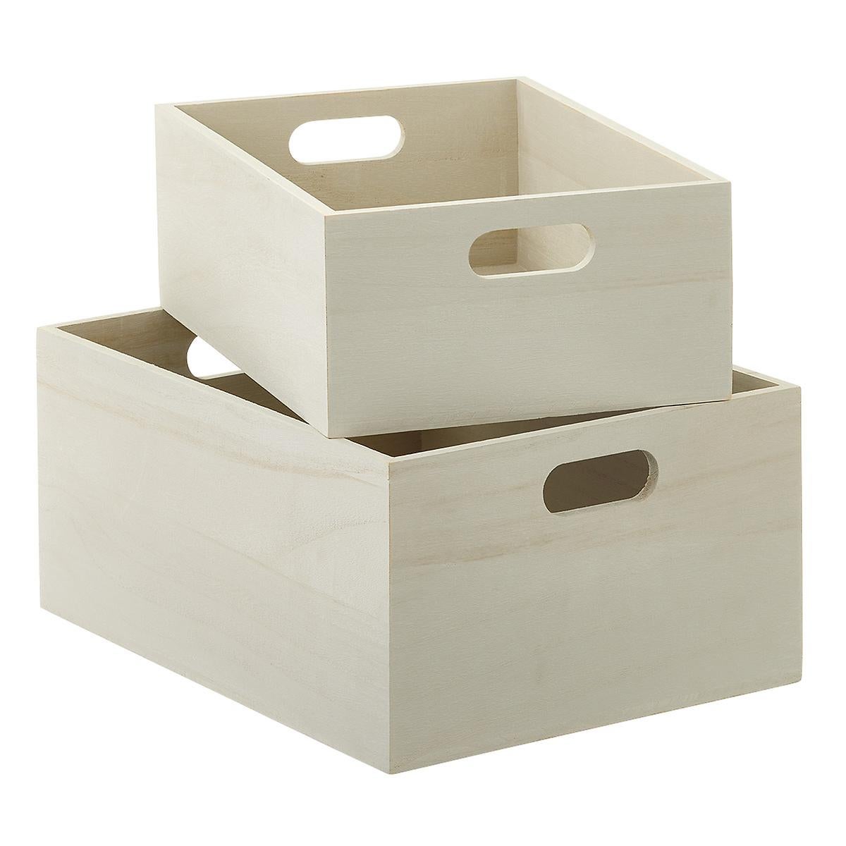 Wooden Storage Bins with Handles