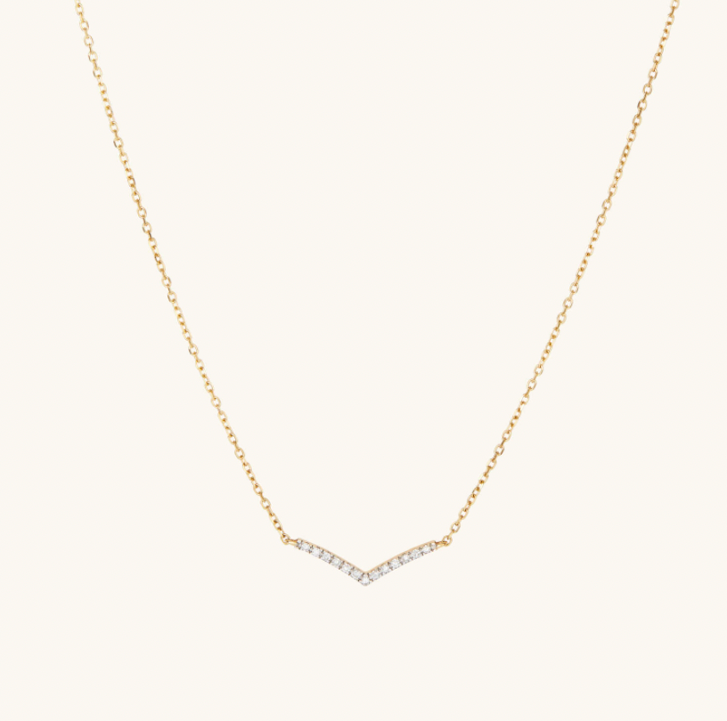 Mejuri Pavé Diamond Wishbone Necklace
