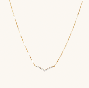 Mejuri Pavé Diamond Wishbone Necklace