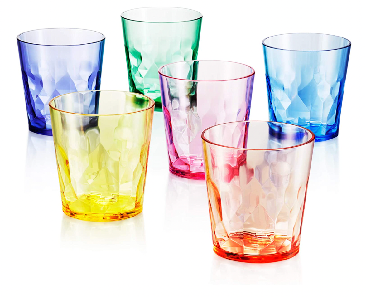 13.7 oz Details about   Drinking Glasses Set of 6 Colorful Tumbler Highball Kitchen Glassware 