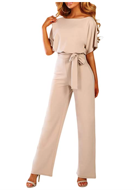 Happy Sailed Belted Wide Leg Pant Romper
