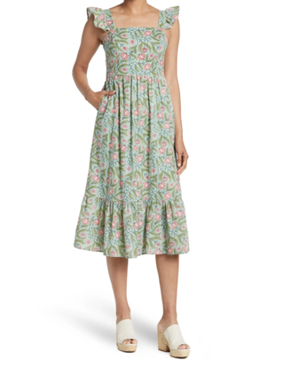 Maisie Flutter Sleeve Midi Dress