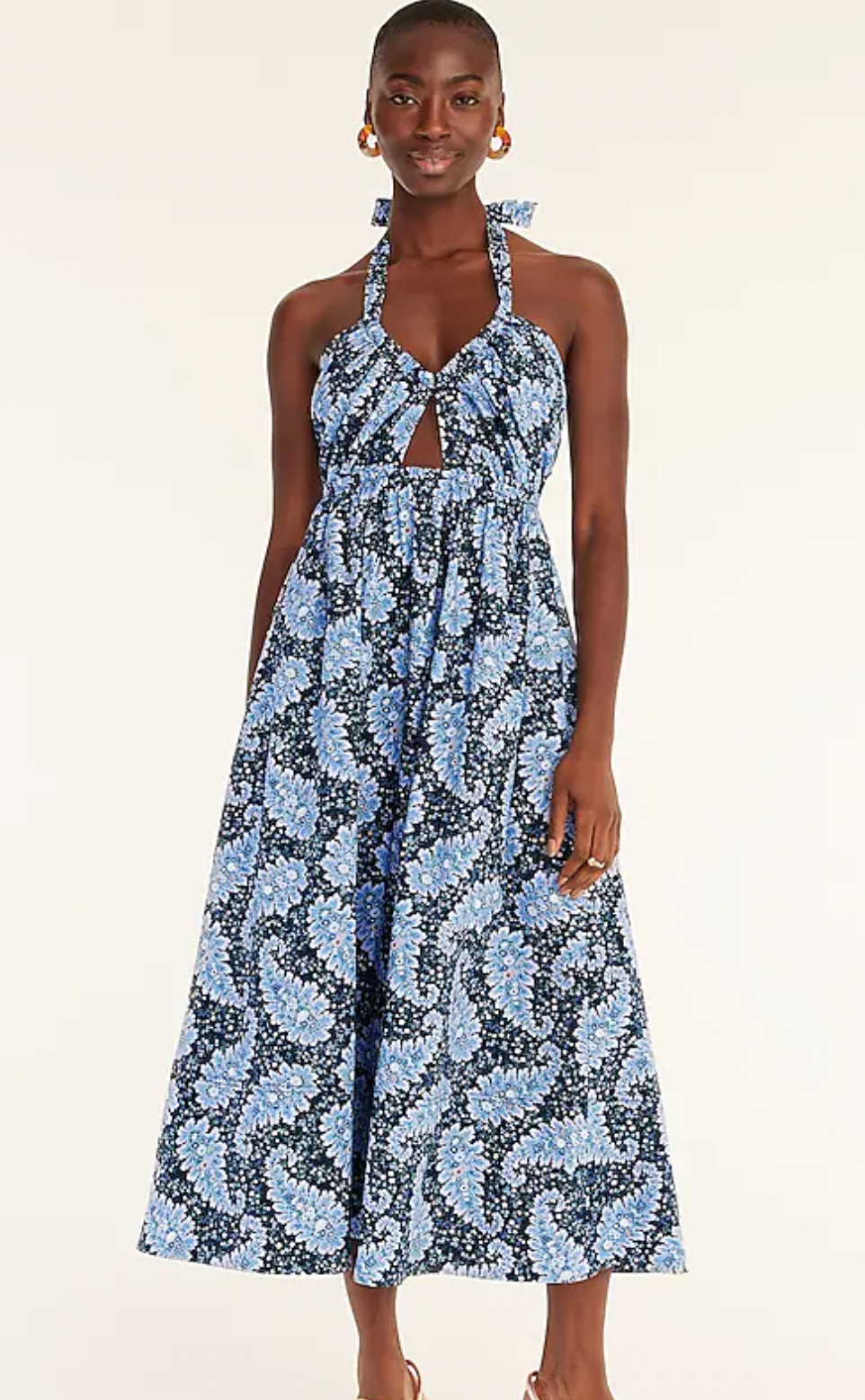 J.Crew Collection Halter Cutout Dress in Ratti Pacific Paisley