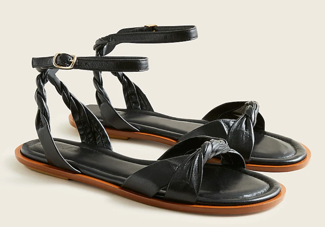 Sorrento Twist-Strap Sandals in Leather