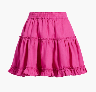 The Paz Skirt - Poppy Pink Linen