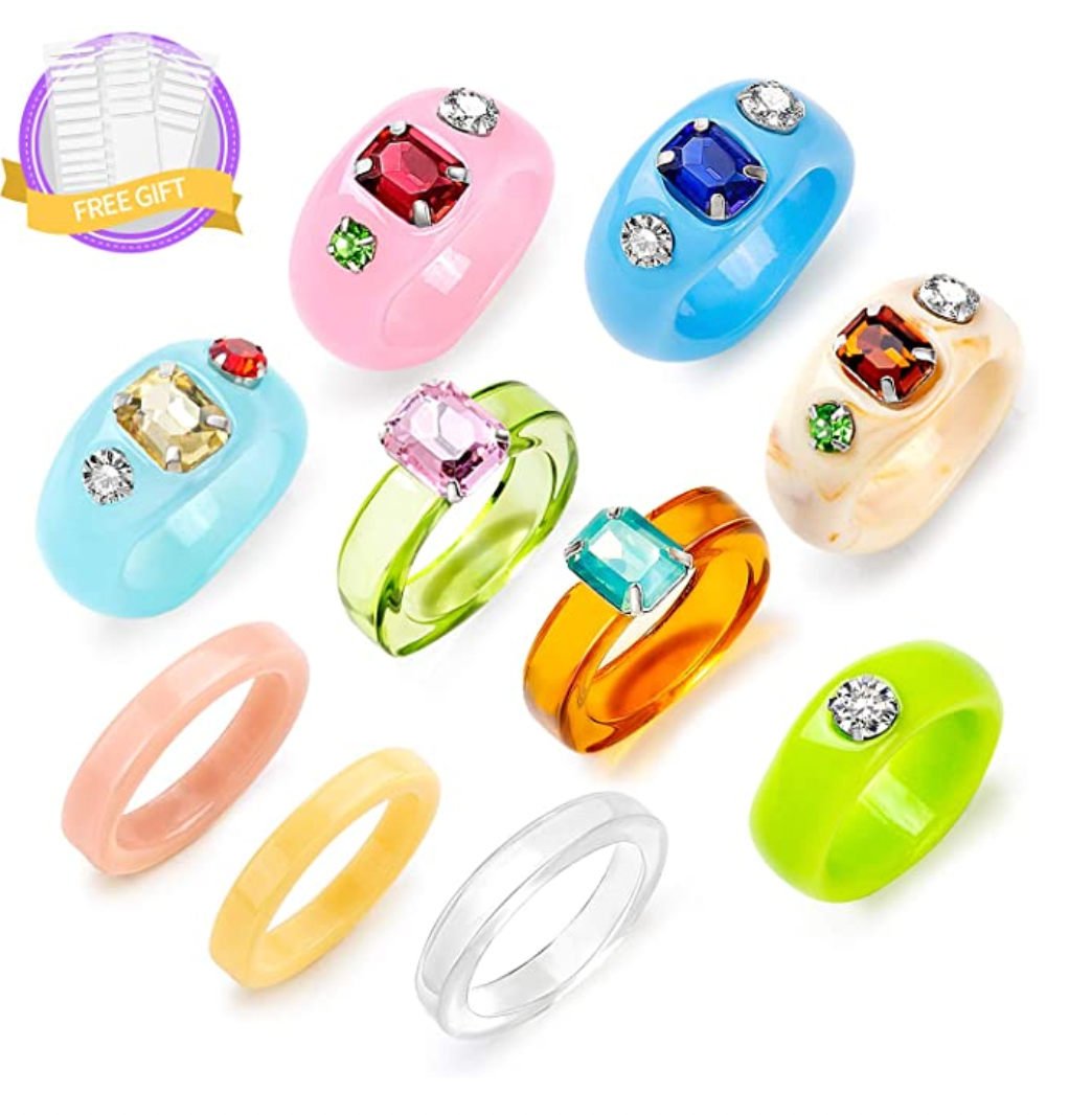 Aesthetic Colorful Acrylic Rings