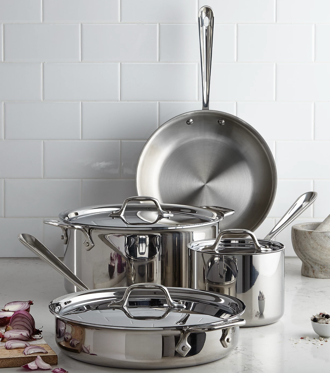 All-Clad Stainless Steel 7-Pc. Cookware Set