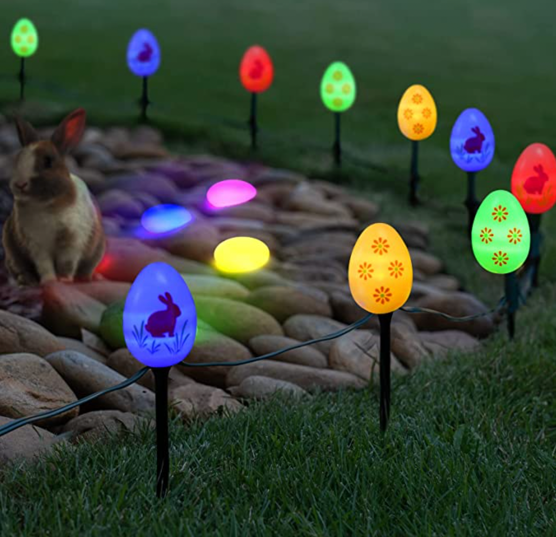 Solar Easter Egg Lights String with Stake