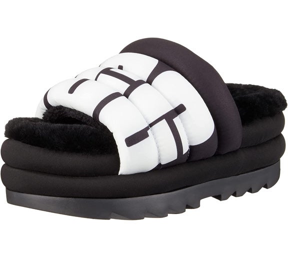 UGG Maxi Slide Logo Sandal in Black