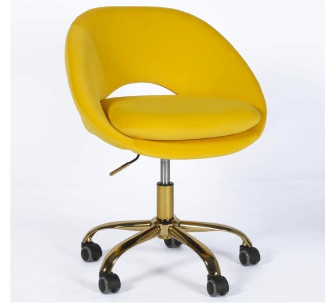 Velvet Home Office Chair with Wheels