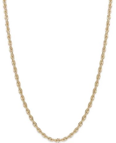 14k Gold Necklace 20-Inch Rope Chain