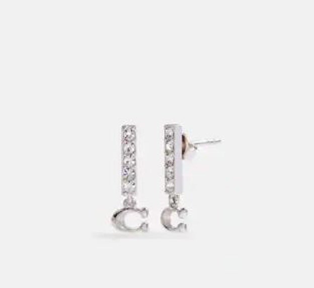 Coach Outlet Signature Pave Bar Stud Earrings