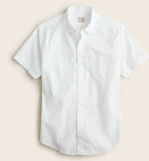 Short-sleeve Broken-in Organic Cotton Oxford Shirt