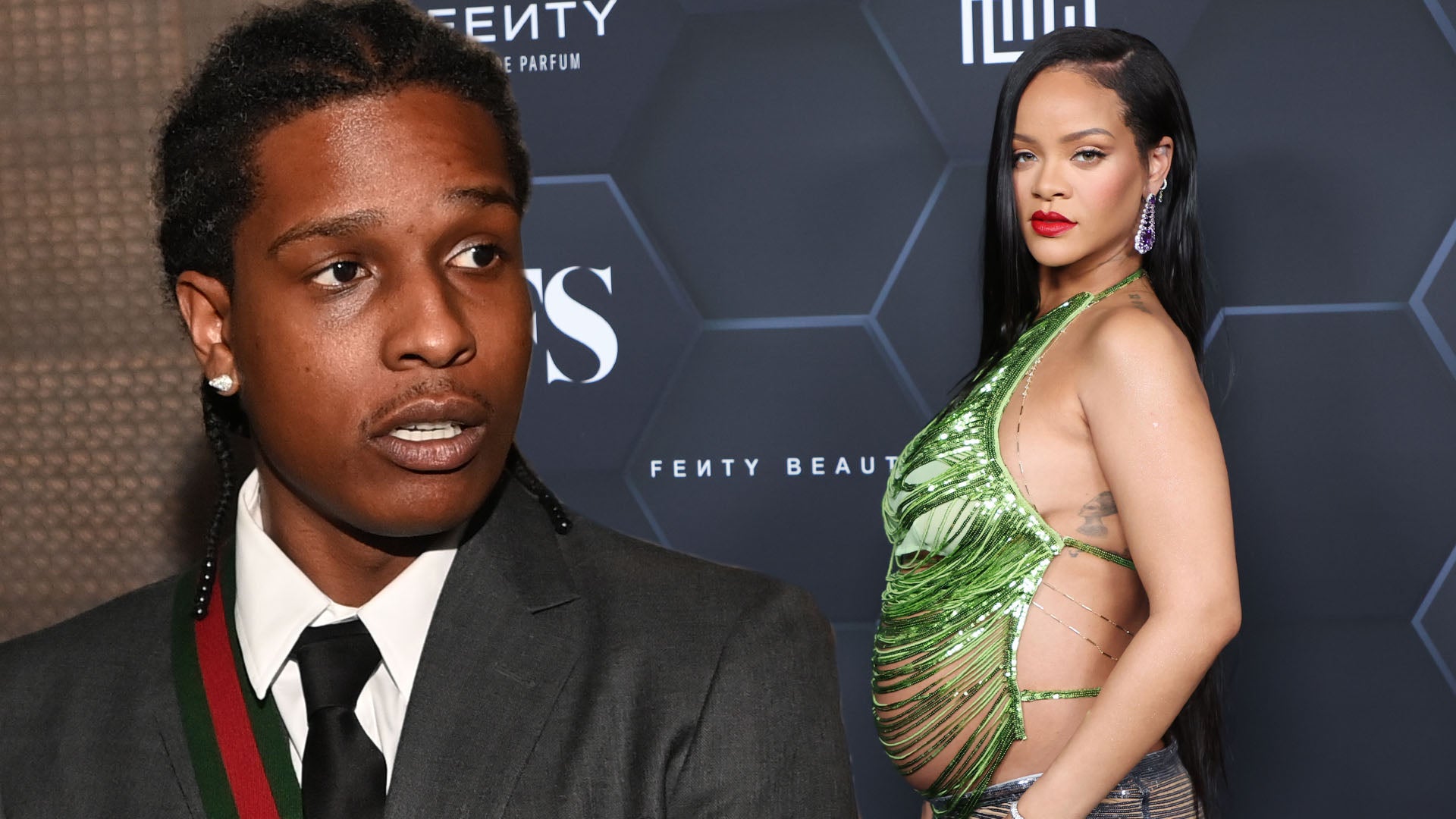 Pregnant Rihanna displays her bump as she meets beau A$AP Rocky and his  family at Barbados airport