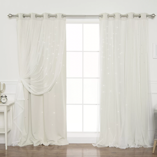 Efird Tulle Overlay Curtain Panels