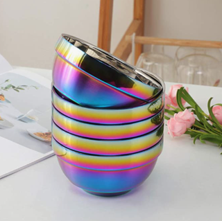 Large Rainbow Stainless Steel Bowl Set of 4