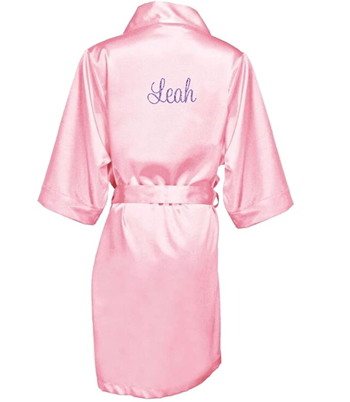 Women's Personalized Glitter Print Satin Robe
