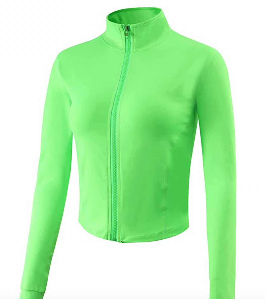 Athletic Full Zip Lightweight Workout Jacket with Thumb Holes
