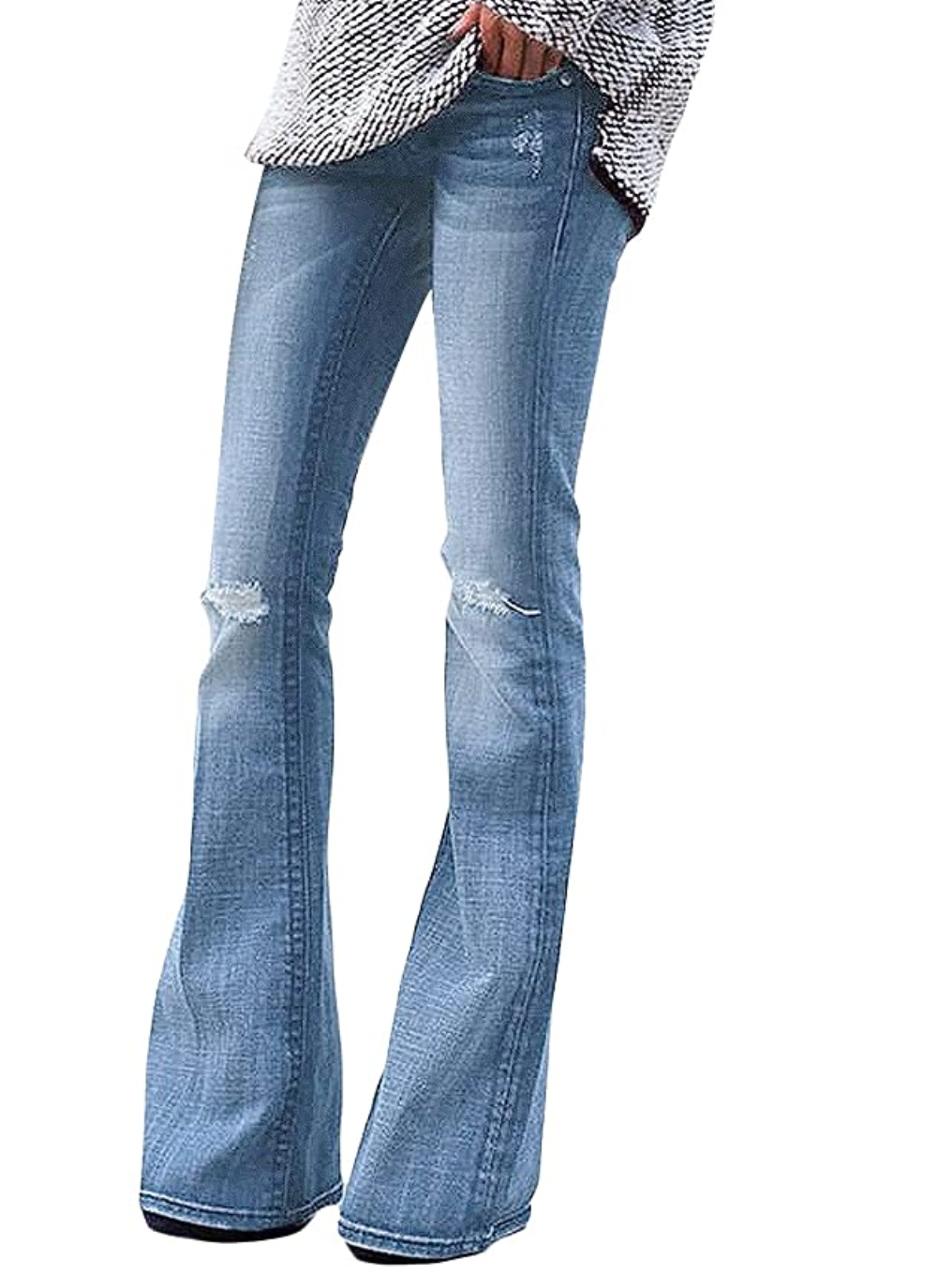 Ripped Flare Bell Bottom Jeans