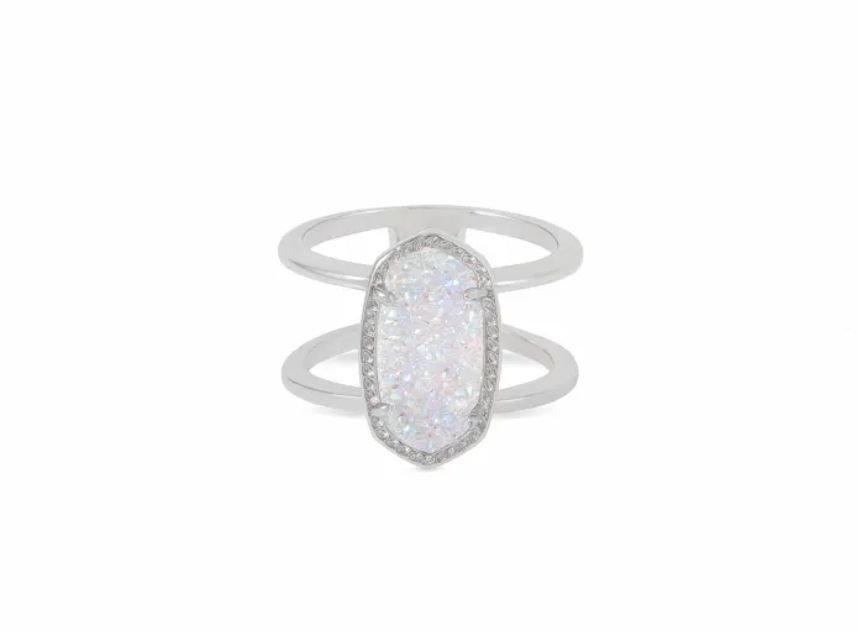 Elyse Silver Ring in Iridescent Drusy