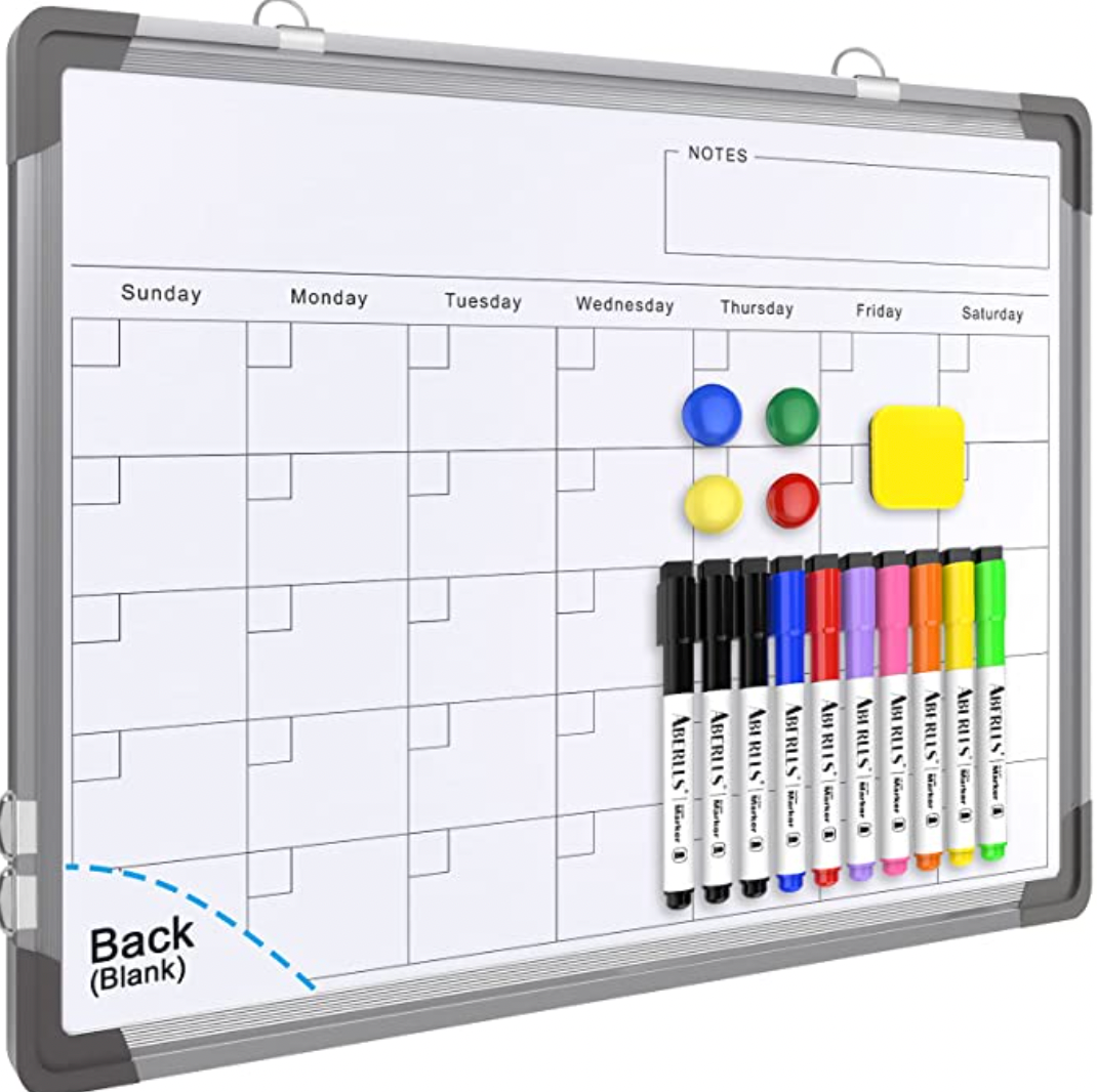 Small Monthly Calendar Dry Erase Whiteboard for Wall