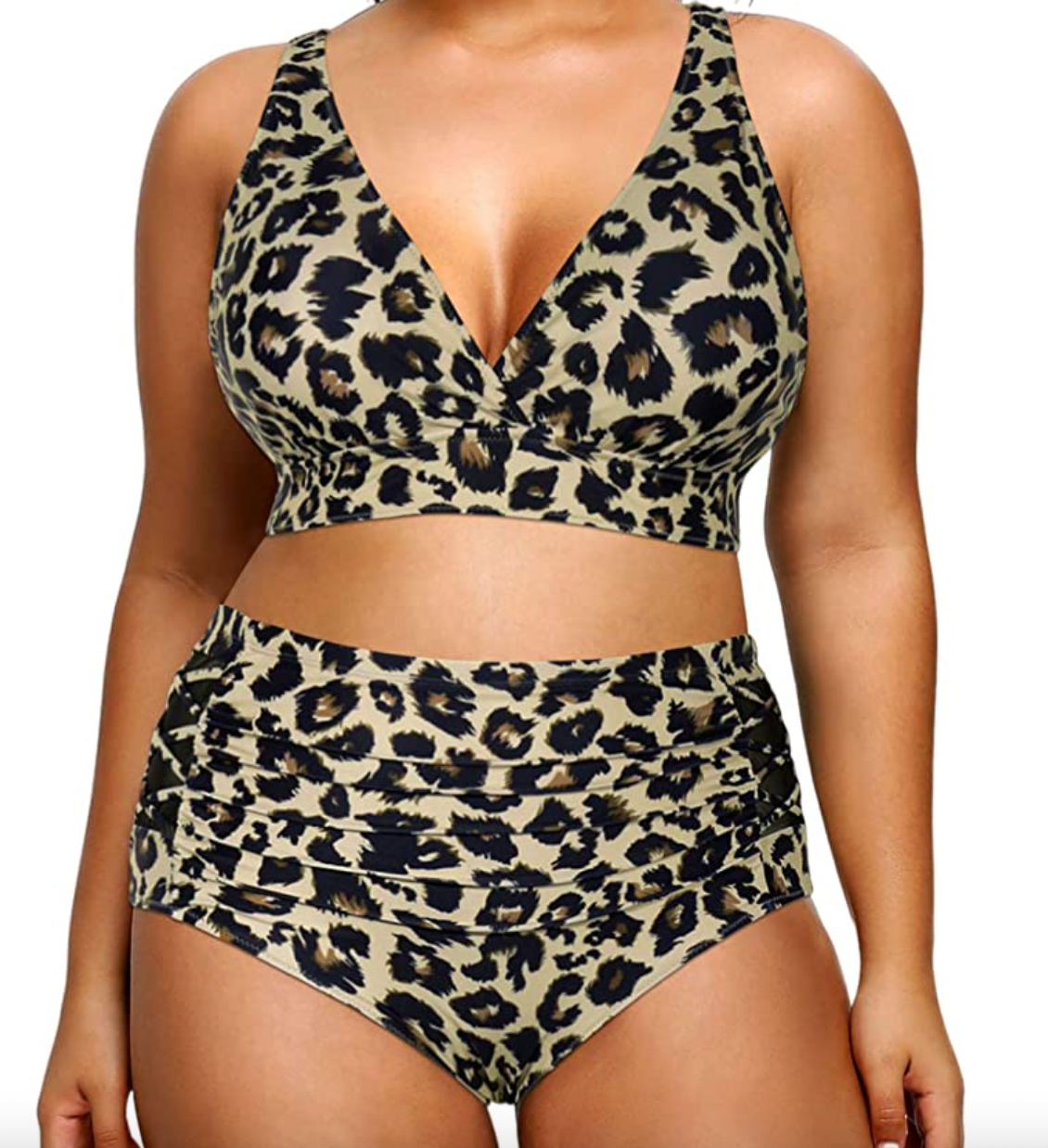 Yonique Plus-Size High-Waisted Bikini Swimsuit