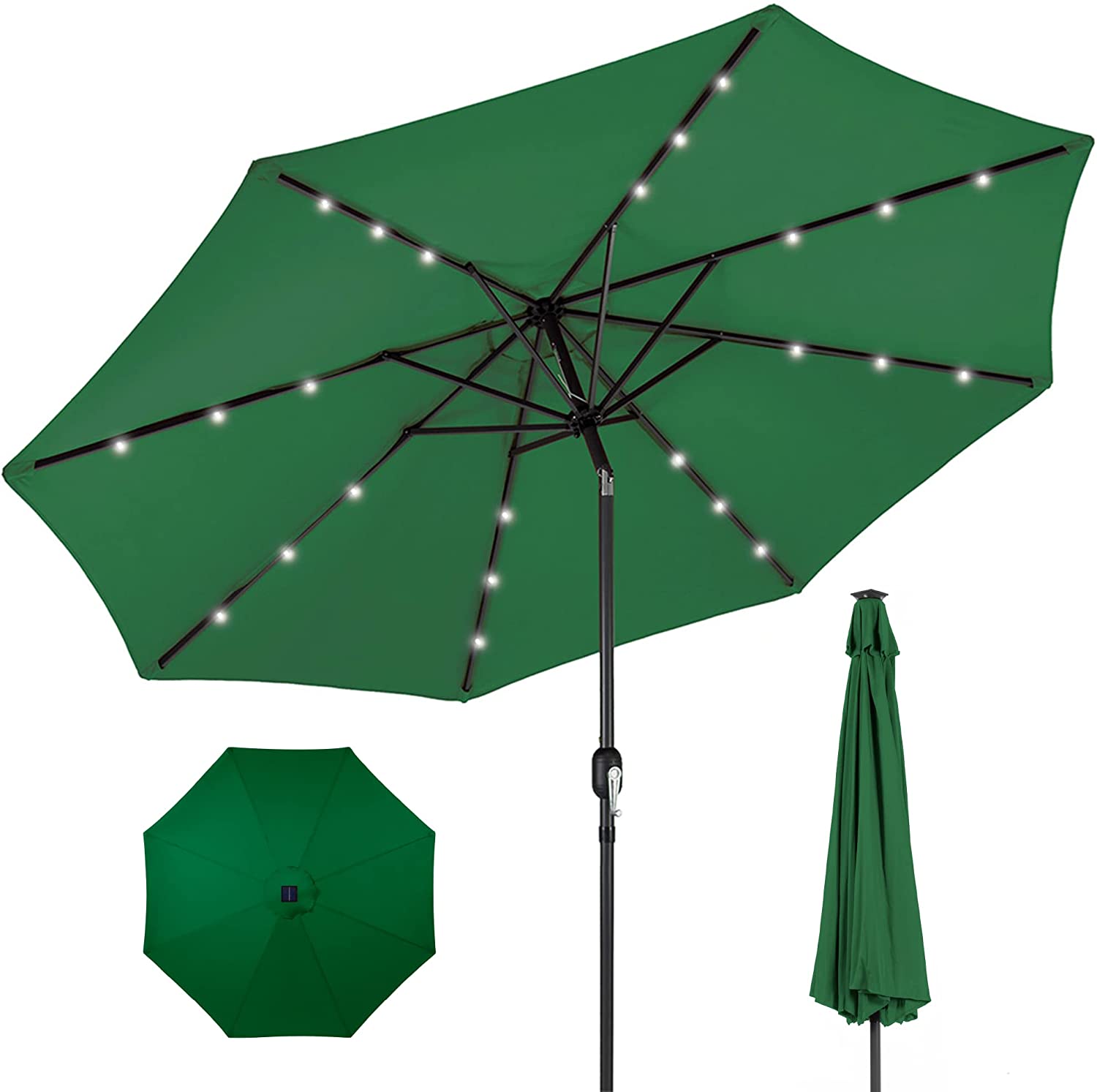 Best Choice Products Solar Powered LED Lighted Patio Umbrella