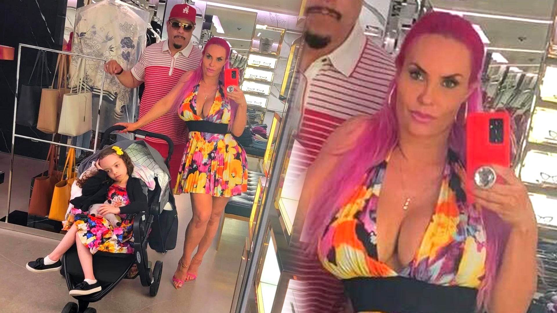 Coco Austin cuddles baby Chanel outside her namesake store