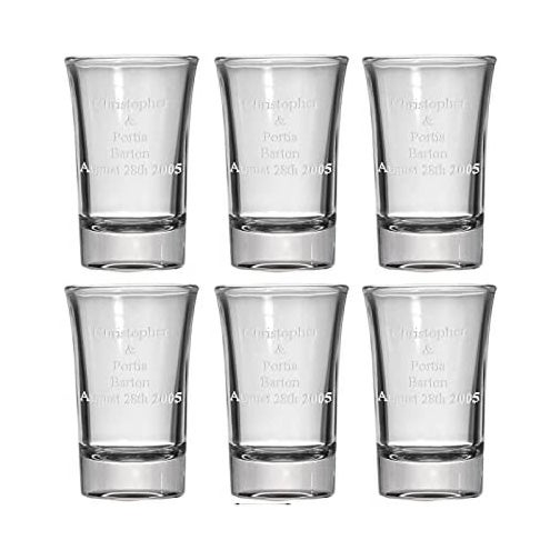 Personalized Engraved Shot Glasses 6-Pack