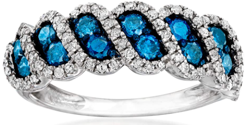 Ross-Simons 1.00 ct. t.w. Blue and White Diamond Ring 